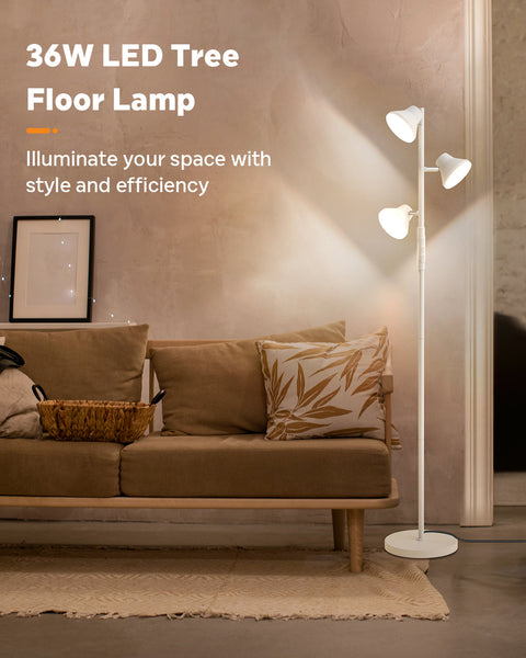 SIBRILLE FLH-036-F2 36W Floor Lamp | White