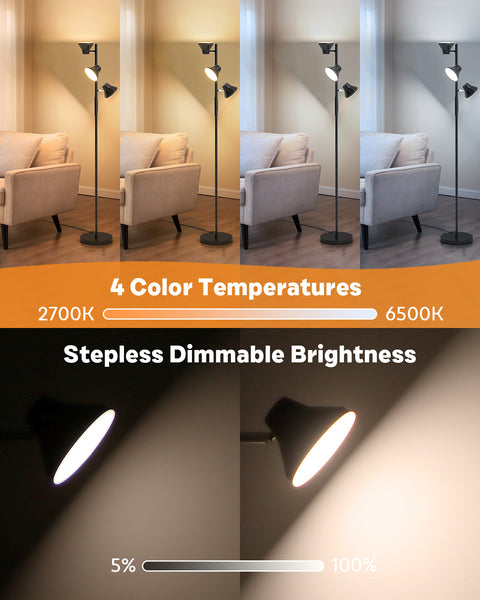 SIBRILLE FLH-036-F2 36W Floor Lamp | Black