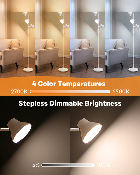 SIBRILLE FLH-036-F2 36W Floor Lamp | White